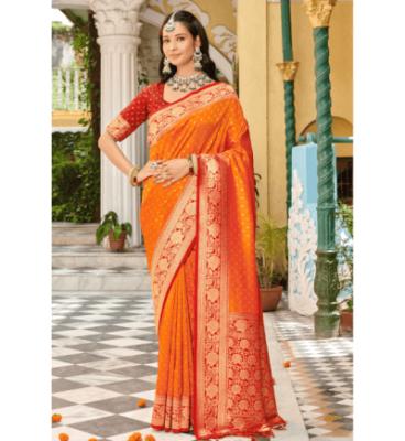 Orange Banarasi Silk