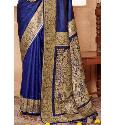 Royal Blue Banarasi Silk