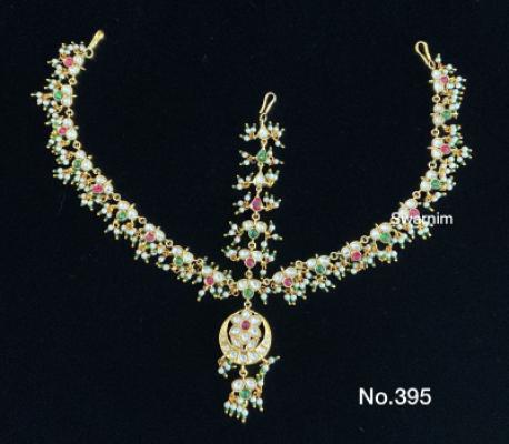 Gold Plated Necklace with Gemstones