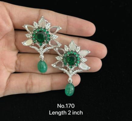 Emerald Flower Earrings