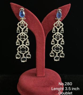 Doublet Earrings with Blue Stone