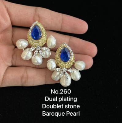 Dual Plating Baroque Pearl Earrings