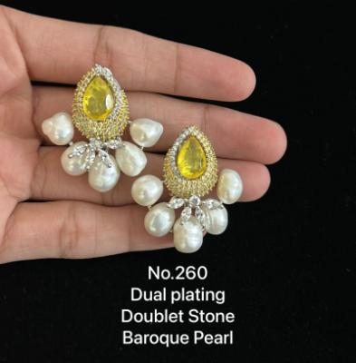 Dual Plating Baroque Pearl Earrings