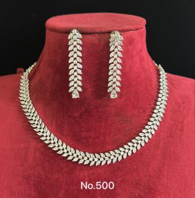 Silver Leaf Necklace and Earrings Set
