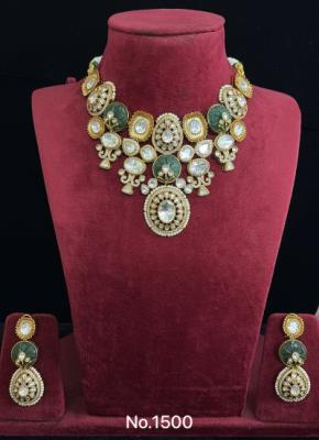 Gold and Green Stone Necklace Set