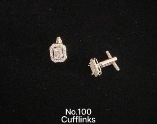 Silver Cufflinks with Gemstone