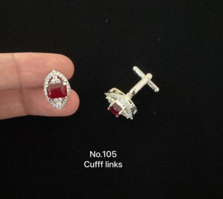 Ruby Silver Cufflinks