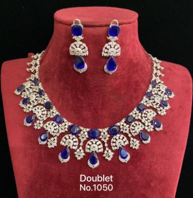 Blue Stone Necklace and Earrings