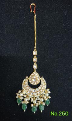 Gold Plated Earrings with Green Stones